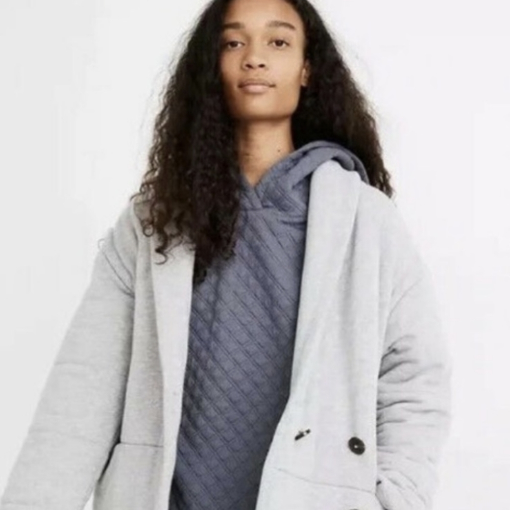 -Madewell Quilted Sweatshirt Puffer Coat NWT